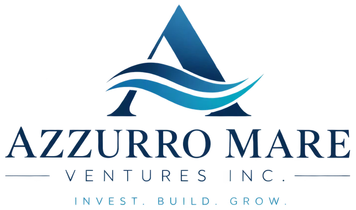 Azzurro Mare Ventures Inc. logo. Invest. Build. Grow.